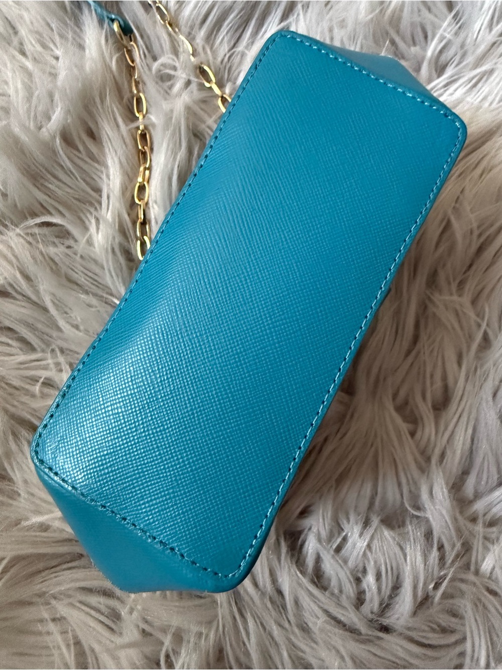TORY BURCH Robinson Turquoise Blue Leather Mini Satchel Crossbody Bag - Picture 7 of 10